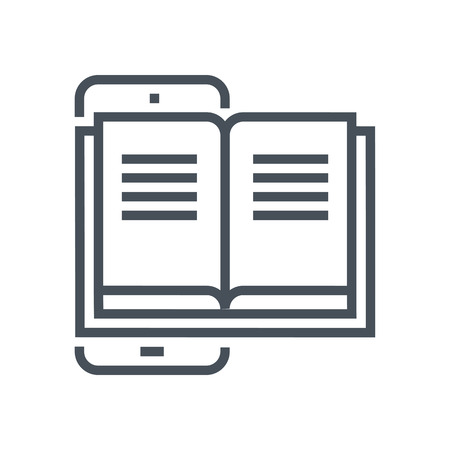Electronic book icon suitable for info graphics, websites and print media and  interfaces. Line vector icon.のイラスト素材