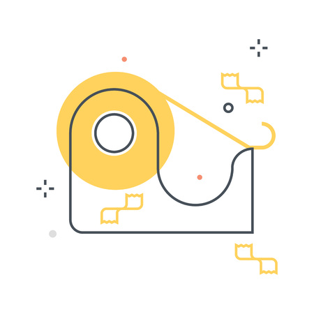Color line, tape illustration, icon, background and graphics. The illustration is colorful, flat, pixel perfect, suitable for web and print. Linear stokes and fills.のイラスト素材