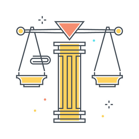 Color line, law scale illustration, icon, background and graphics. The illustration is colorful, flat, pixel perfect, suitable for web and print. Linear stokes and fills.のイラスト素材