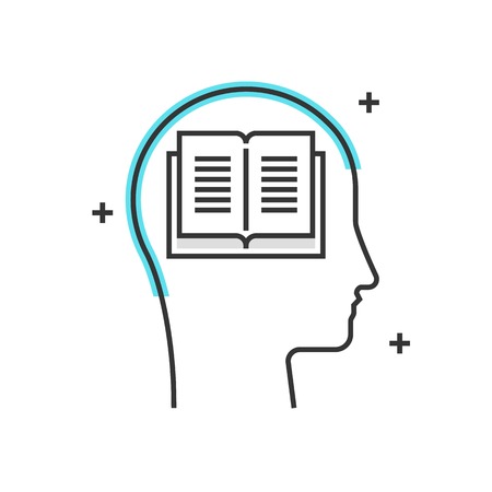 Color box icon, learning concept illustration, icon, background and graphics. The illustration is colorful, flat, vector, pixel perfect, suitable for web and print. It is linear stokes and fills.のイラスト素材