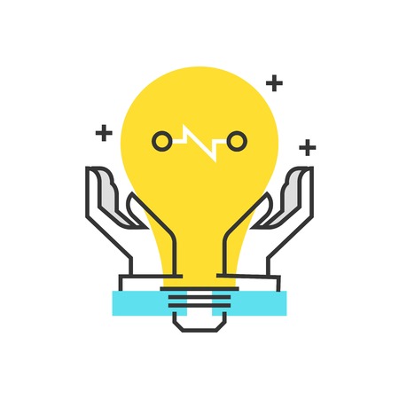 Color box icon, creative production concept illustration, icon, background and graphics. The illustration is colorful, flat, vector, pixel perfect, suitable for web and print. It is linear stokes and fills.のイラスト素材