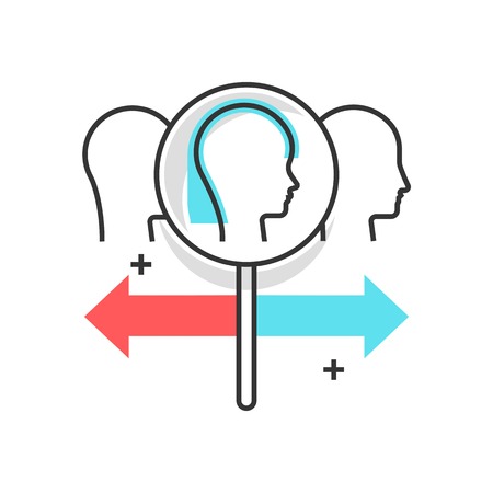 Color box icon, customer discovery concept illustration, icon, background and graphics. The illustration is colorful, flat, vector, pixel perfect, suitable for web and print. It is linear stokes and fills.のイラスト素材