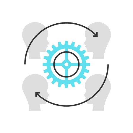 Color box icon, customer retenton concept illustration, icon, background and graphics. The illustration is colorful, flat, vector, pixel perfect, suitable for web and print. It is linear stokes and fills.のイラスト素材