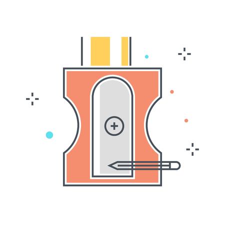 Color line, sharpener concept illustration, icon, background and graphics. The illustration is colorful, flat, vector, pixel perfect, suitable for web and print. It is linear stokes and fills.のイラスト素材