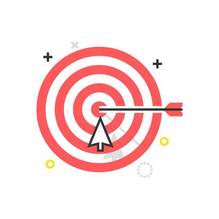 Color box target icon, background and graphics. The illustration is colorful, flat, vector, pixel perfect, suitable for web and print. It is linear stokes and fills.のイラスト素材