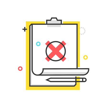 Color box cross icon, background and graphics. The illustration is colorful, flat, vector, pixel perfect, suitable for web and print. It is linear stokes and fills.のイラスト素材
