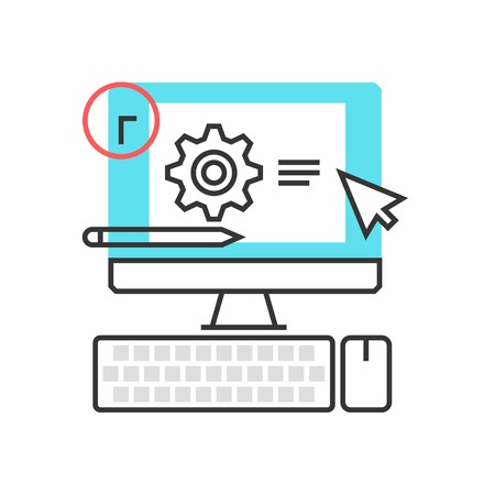 Color box icon, office concept illustration, icon, background and graphics. The illustration is colorful, flat, vector, pixel perfect, suitable for web and print. It is linear stokes and fills.のイラスト素材