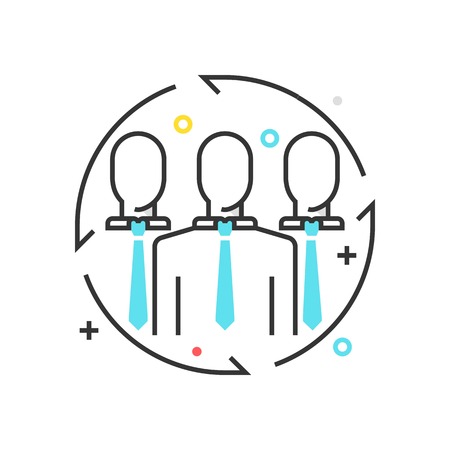 Color box icon, team illustration, icon, background and graphics. The illustration is colorful, flat, vector, pixel perfect, suitable for web and print. It is linear stokes and fills.のイラスト素材