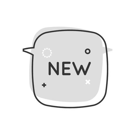 Color box icon, speech bubble, banner  illustration, background and graphics. The illustration is colorful, flat, vector, pixel perfect, suitable for web and print. It is linear stokes and fills.のイラスト素材