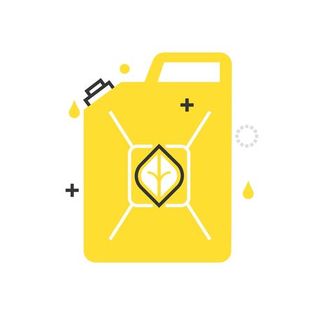 Color box icon, bio fuel illustration, icon, background and graphics. The illustration is colorful, flat, vector, pixel perfect for web and print. Linear stokes and fills.のイラスト素材