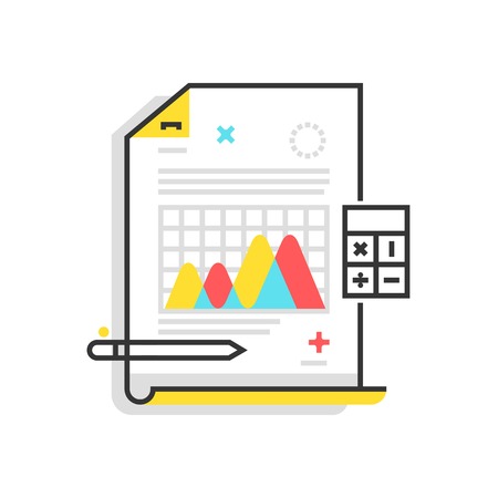 Color box icon, statistics illustration, icon, background and graphics. The illustration is colorful, flat, vector, pixel perfect, suitable for web and print. It is linear stokes and fills.のイラスト素材