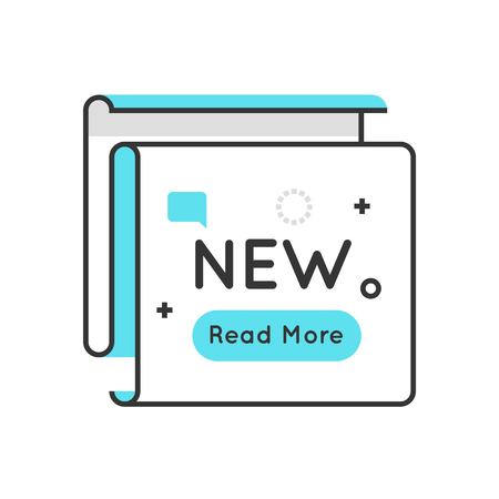 Color box icon, speech bubble, banner  illustration, background and graphics. The illustration is colorful, flat, vector, pixel perfect, suitable for web and print. It is linear stokes and fills.のイラスト素材