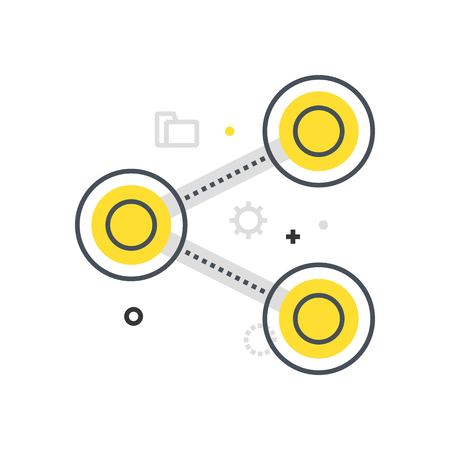 Color box icon, content sharing illustration, icon, background and graphics. The illustration is colorful, flat, vector, pixel perfect, suitable for web and print. It is linear stokes and fills.のイラスト素材