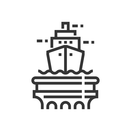 Admiralty law icon, part of the square icons, law and justice icon set. The illustration is a vector, editable stroke, thirty-two by thirty-two matrix grid, pixel perfect file.のイラスト素材