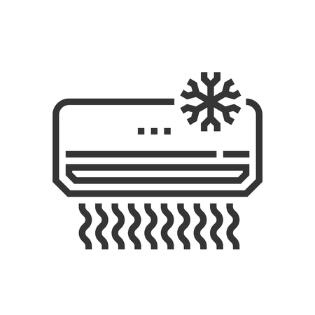 Air conditioner icon, part of the square icons, real estate icon set. The illustration is a vector, editable stroke, thirty-two by thirty-two matrix grid, pixel perfect file.のイラスト素材
