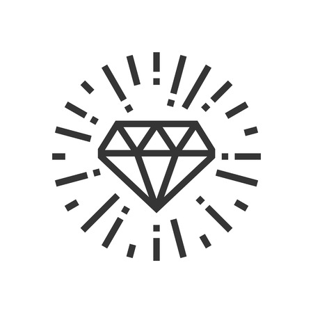 Diamond icon, part of the square icons, business elements icon set. The illustration is a vector, editable stroke, thirty-two by thirty-two matrix grid, pixel perfect file.のイラスト素材