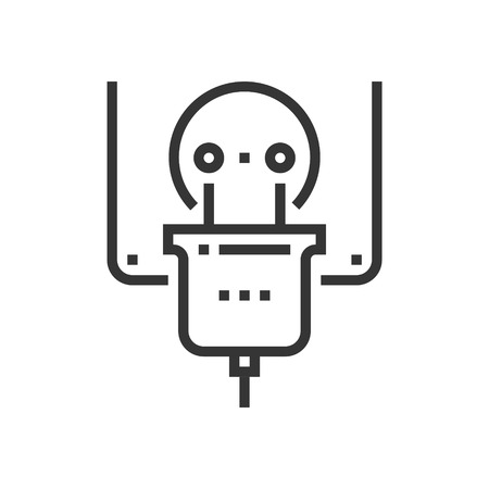 Electric plug icon, part of the square icons, real estate icon set. The illustration is a vector, editable stroke, thirty-two by thirty-two matrix grid, pixel perfect file.のイラスト素材