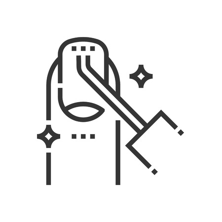 Nail polish icon, part of the square icons, beauty salon icon set. The illustration is a vector, editable stroke, thirty-two by thirty-two matrix grid, pixel perfect file.のイラスト素材