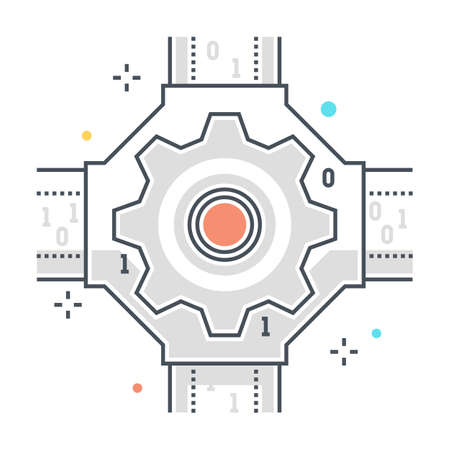 Budget cut related color line vector icon, illustration. The icon is about money box, Piggy bank, banking, accounting, investment, funds. The composition is infinitely scalable.のイラスト素材