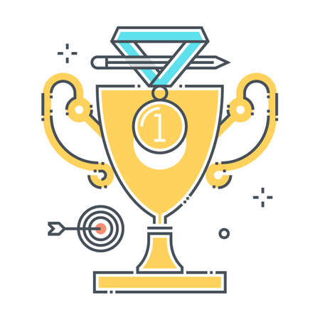 Crossing swords related color line vector icon, illustration. The icon is about weapon, fight, match, crossed, win, combat. The composition is infinitely scalable.のイラスト素材