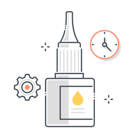Glue related color line vector icon, illustration. The icon is about office, tool, adhesive, stationary. The composition is infinitely scalable.のイラスト素材