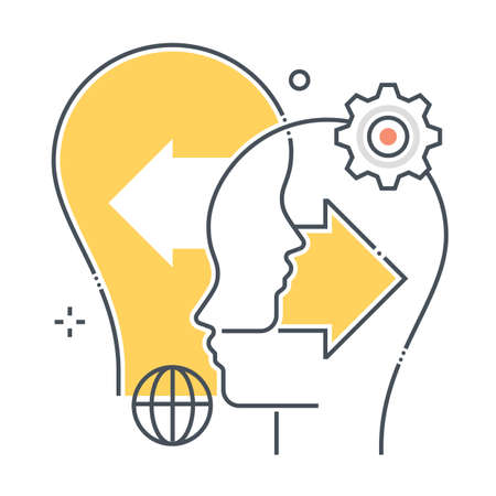 Communication related color line vector icon, illustration. The icon is about network, buzz marketing, share, relationship. The composition is infinitely scalable.のイラスト素材