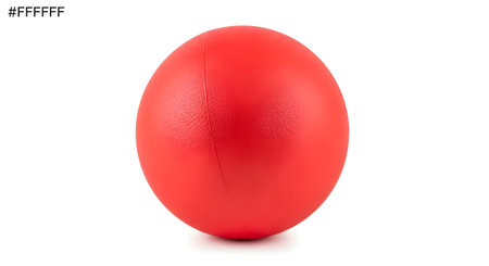 A simple, textured red rubber ball, commonly used for playground games like dodgeball or kickball. The vibrant red sphere is isolated on a clean white background.の素材