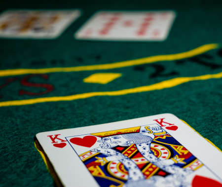 cards with king of hearts, texas holdemの写真素材
