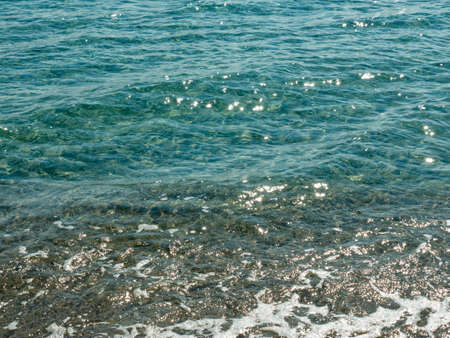 real clean turquoise sea water on the mediterraneanの写真素材