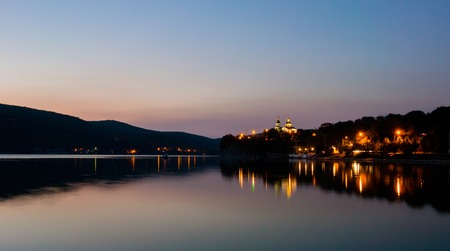 Night view of lake Abrau. Krasnodar region. Russiaの写真素材
