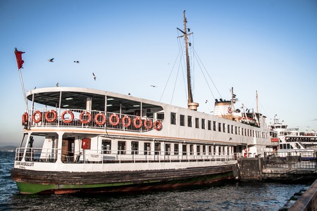ISTAMBUL, TURKEY - APRIL, 18: Landing on a passenger ferry on 11 april 2013のeditorial素材