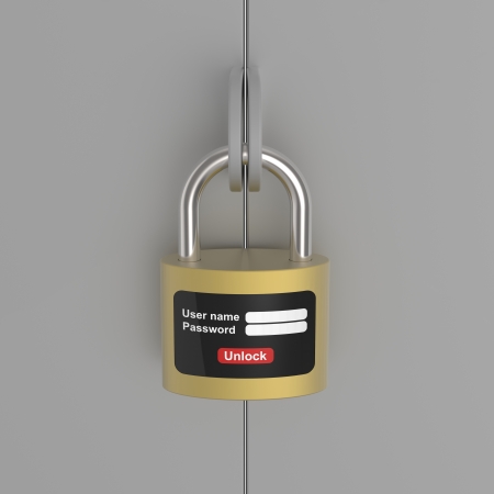 New generation of the lock on steel doorの写真素材