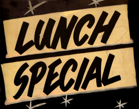 A Grungy Lunch Special Sign In A Cafe Or Restaurantの写真素材