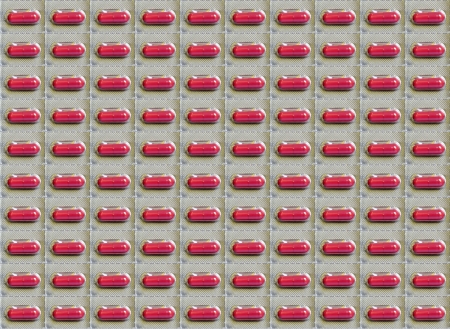 Medical Background Texture Of Red Pills In Blister Packの写真素材