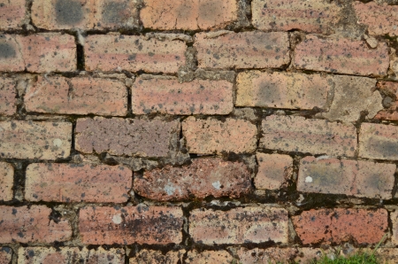 Background Of Old Crumbling Red Brick Wall
