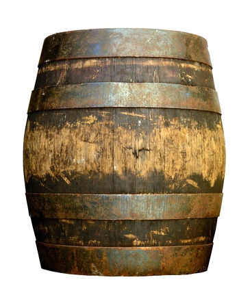 Isolated Of Vintage Grungy Old Wooden Beer Cask Or Barrelの写真素材