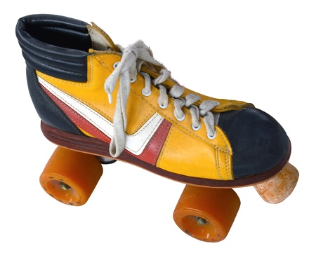 Isolation Of A Retro Vintage Four Wheel Roller Skateの写真素材