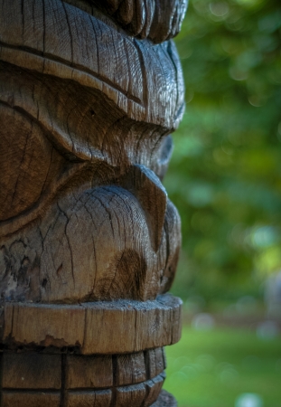 Profile Of Totem Pole Face With Room For Textの写真素材