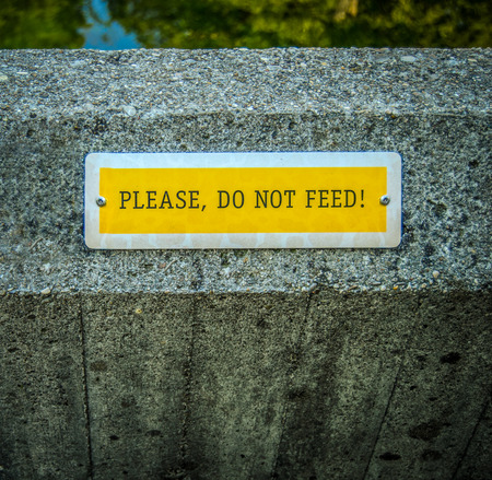 Conceptual Image Of A Do Not Feed Sign At A Zooの写真素材