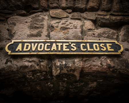 Travel Image Of An Old Sign For Advocate's Close In Edinburgh, Scotland, UKの写真素材