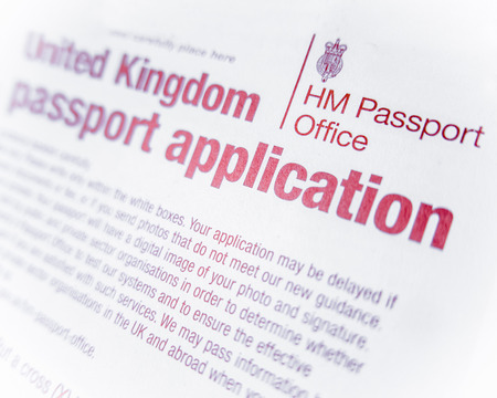 Detail Of A UK Or British Passport Application Form With Shallow DoFの写真素材
