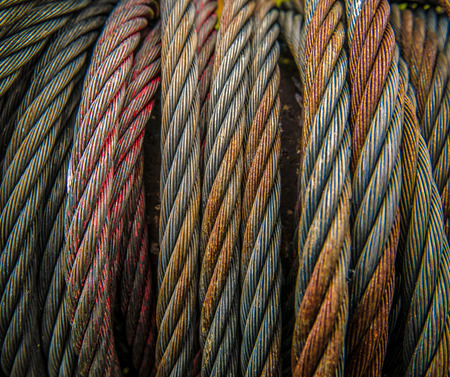 Background Texture Of Some Heavy Duty Industrial Metal Cables Or Rope