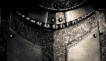 Detail Of A The Breastplate On A Medieval Suit Of Knight's Armourの写真素材