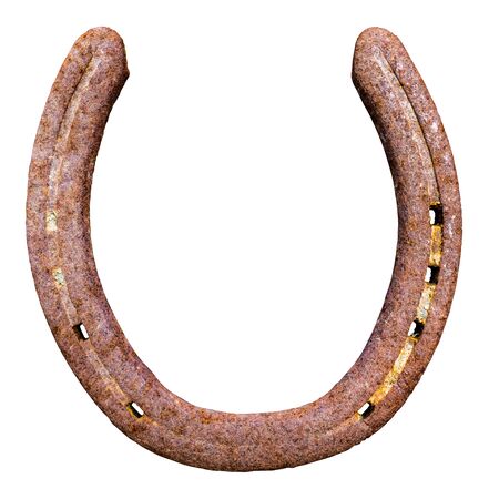 Isolated Lucky Rusty Horseshoe On A White Backgroundの写真素材