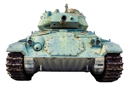 Vintage Isolated Green US Military World War II Light Tankの写真素材