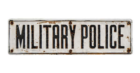 Isolated Grungy Sign For Military Police On A White Backgroundの写真素材