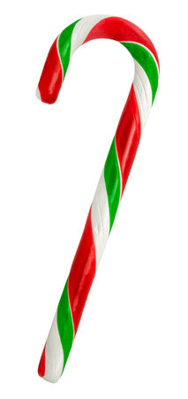 An Isolated Candy Cane For Christmas On A White Backgroundの写真素材