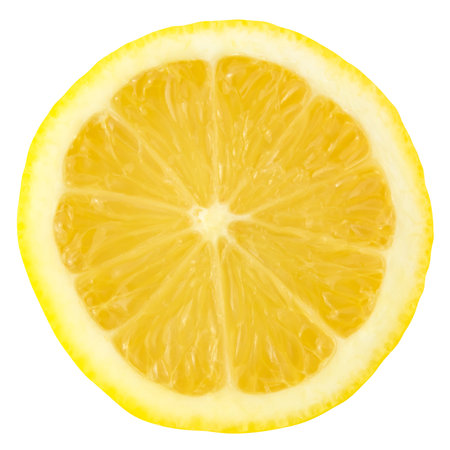 An Isolated Sliced Lemon On A White Backgroundの写真素材