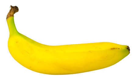 Side View Of An Isolated Ripe Yellow Organic Bananaの写真素材