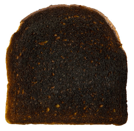 Isolated Image Of A Piece Of Burnt Toast
